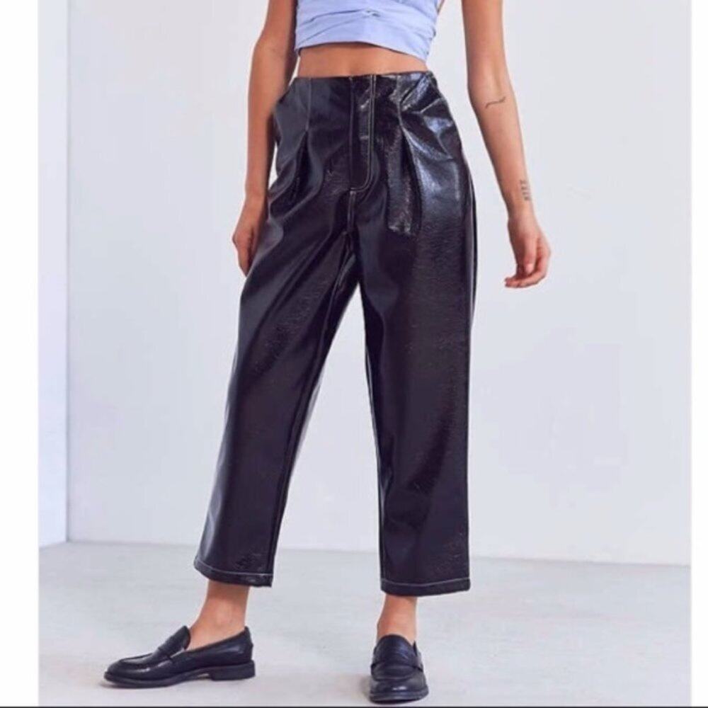 Urban Outfitters Light Before Dark Vegan Leather High Rise Pants